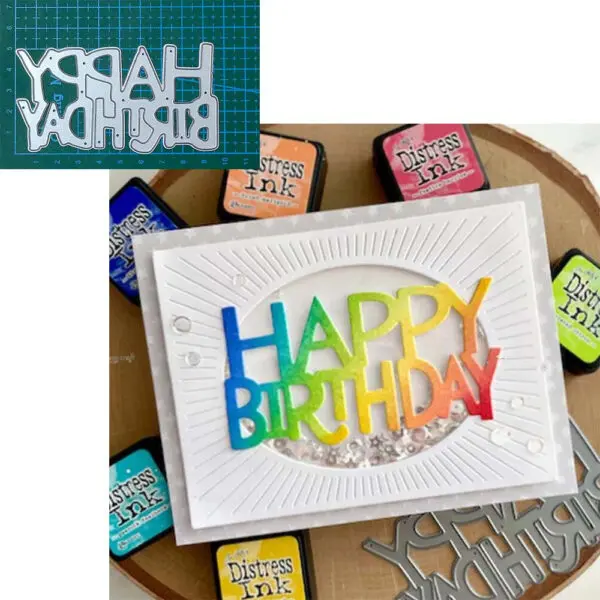 happy birthday etal cutting dies mold Scrapbooking decoration paper craft knife mould blade punch template Embossing stencils - Image 8