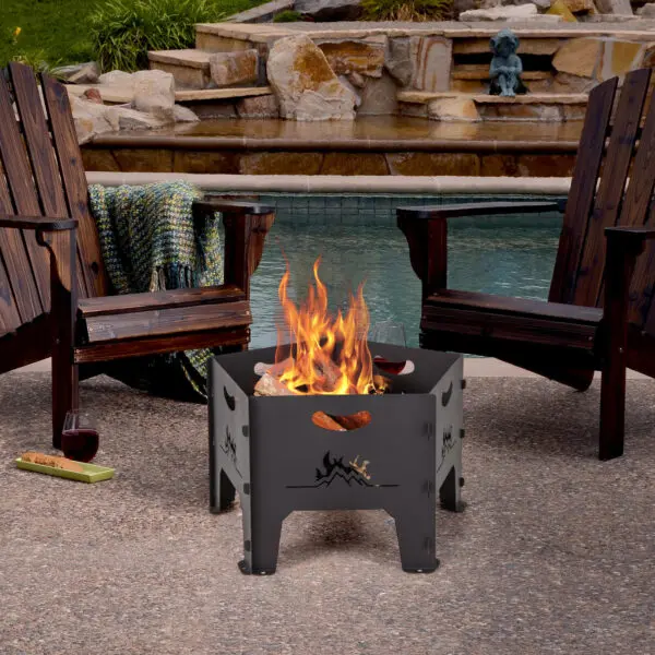 GOFLAME Fire Pit for Outside,Collapsible Portable Plug Fire Pit with Storage Bag, Outdoor Wood Burning Pit - Image 3