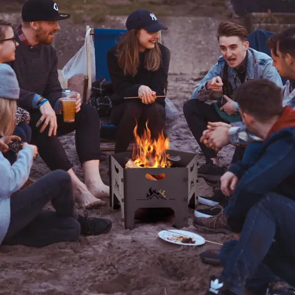 GOFLAME Fire Pit for Outside,Collapsible Portable Plug Fire Pit with Storage Bag, Outdoor Wood Burning Pit - Image 4
