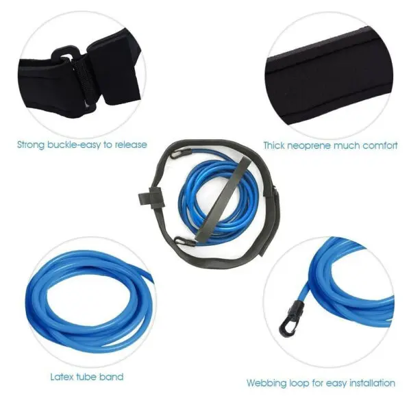 4M Swim Trainer Belt Resistance Belt Swimming Training Safe Rubber Tube Professional Swim Trainer Device For Adult Kids Pool - Image 4