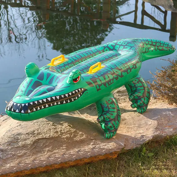 Inflatable Surfing Board Cartoon Crocodile Floating Bed Summer Party Water Sports Toys Kids Water Playing Floats Swimming Pool