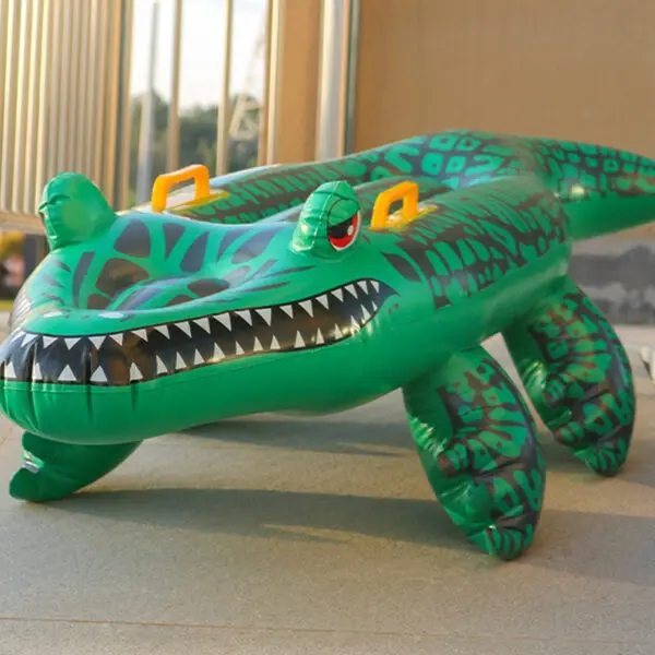Inflatable Surfing Board Cartoon Crocodile Floating Bed Summer Party Water Sports Toys Kids Water Playing Floats Swimming Pool - Image 2