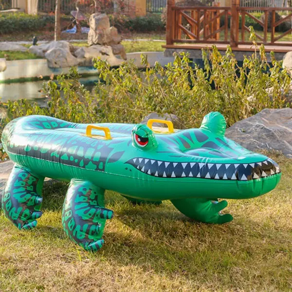Inflatable Surfing Board Cartoon Crocodile Floating Bed Summer Party Water Sports Toys Kids Water Playing Floats Swimming Pool - Image 3