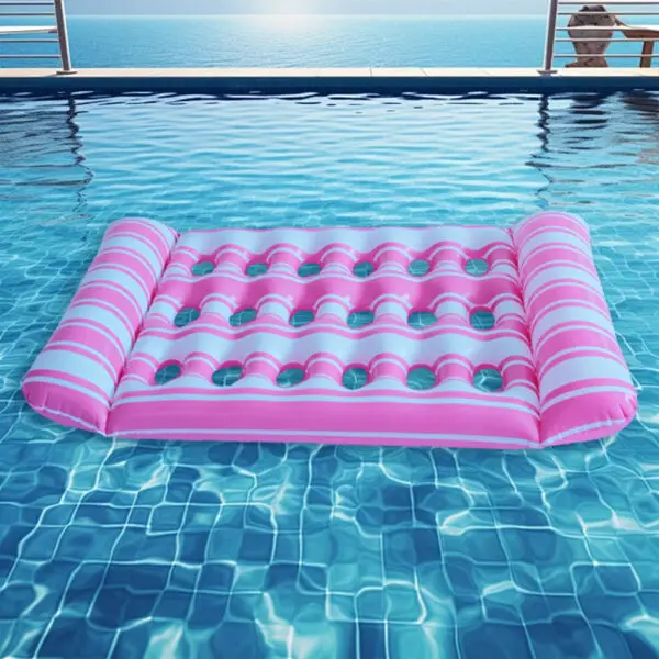 Inflatable Floating Bed PVC Inflatable Water Sleeping Bed Foldable Floating Lounger Air Mattress for Swimming Pool Party - Image 6