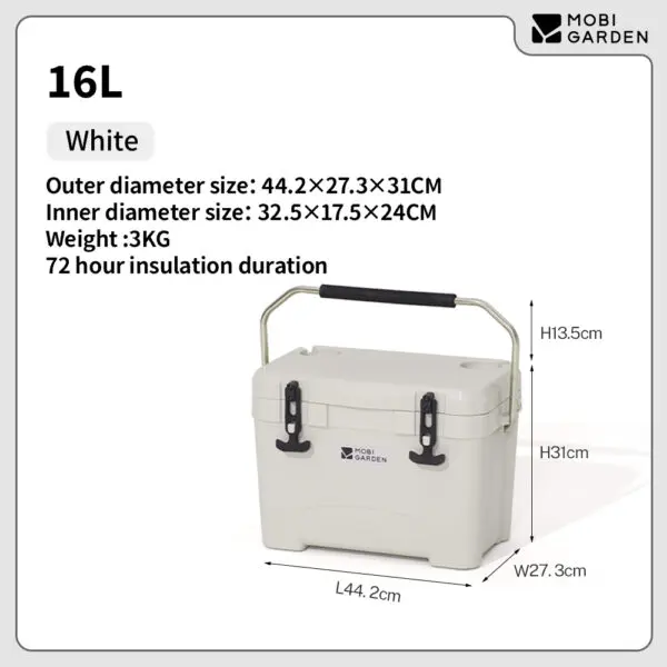 Mobi Garden Portable Wheeled Cooler Insulated Ice Box for Car Picnics Outdoor Camping Fresh Food Storage - Image 10