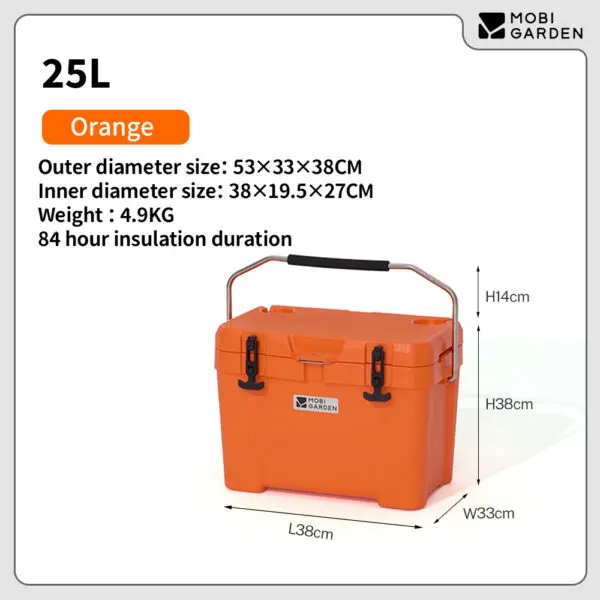Mobi Garden Portable Wheeled Cooler Insulated Ice Box for Car Picnics Outdoor Camping Fresh Food Storage - Image 12