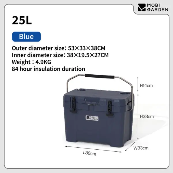 Mobi Garden Portable Wheeled Cooler Insulated Ice Box for Car Picnics Outdoor Camping Fresh Food Storage - Image 14