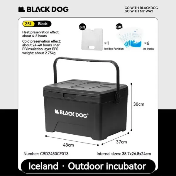 Naturehike BLACKDOG Camping Ice Box Outdoor Mobile Thermal 13L 25L Cooler Box Large Capacity Outdoor Car Picnic PP Portable Box - Image 9