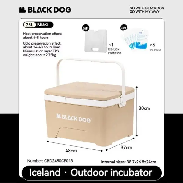 Naturehike BLACKDOG Camping Ice Box Outdoor Mobile Thermal 13L 25L Cooler Box Large Capacity Outdoor Car Picnic PP Portable Box - Image 10