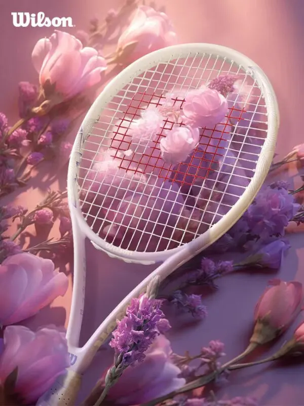 Wilson Tennis Racket Cherry Blossom Pink Ladies Advanced Tennis Racket full Carbon Professional Training Single Racket Girls - Image 3