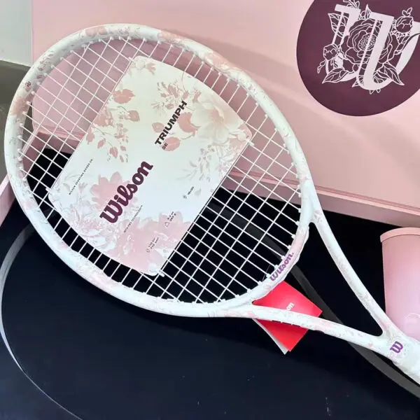 Wilson Tennis Racket Cherry Blossom Pink Ladies Advanced Tennis Racket full Carbon Professional Training Single Racket Girls - Image 4
