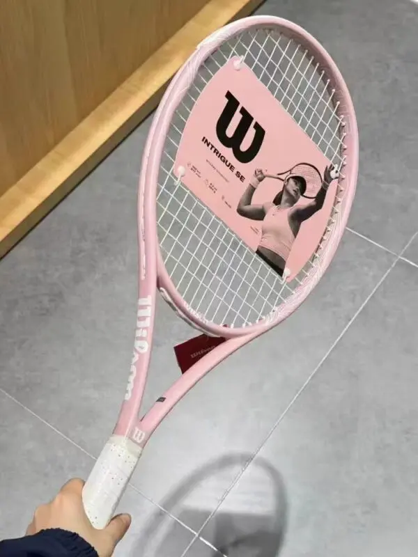 Wilson Tennis Racket Cherry Blossom Pink Ladies Advanced Tennis Racket full Carbon Professional Training Single Racket Girls - Image 5
