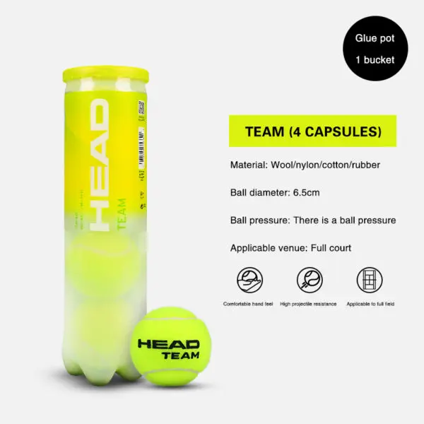 HEAD Professional Tennis 4B TEAM 3 Tour X Training Ball T 3B Pro Match Balls High Elasticity Resistant Durable Excesice Tennis - Image 7