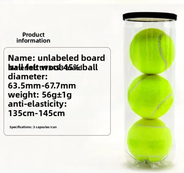 Professional High Elasticity Cricket Padel Tennis Balls 45% Wool Content 3 Pack Cage Style Durable Tennis Balls Sports Entertain - Image 6