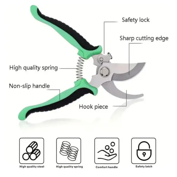 Pruner Garden Scissors Professional Sharp Bypass Pruning Shears Tree Trimmers Secateurs Hand Clippers For Garden Beak Scissors - Image 5