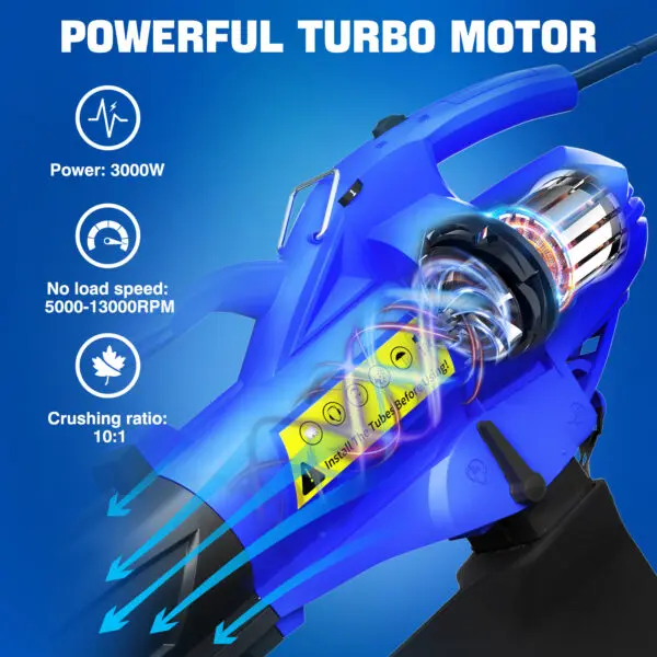 3-in-1 High Power Garden Blower Vacuum | Leaf Shredder with 35L Bag | Yard Cleaner | Multi-function Outdoor Tool | Lawn Vacuum - Image 2