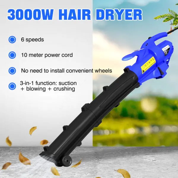 3-in-1 High Power Garden Blower Vacuum | Leaf Shredder with 35L Bag | Yard Cleaner | Multi-function Outdoor Tool | Lawn Vacuum - Image 3