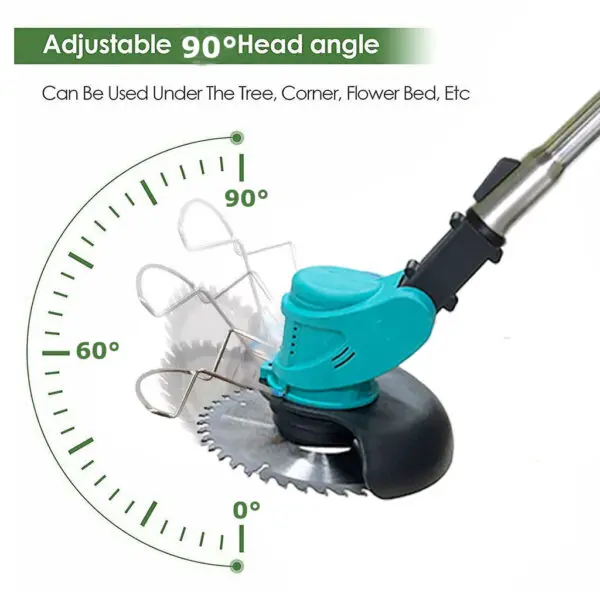 Cordless Strimmer Adjustable Garden Strimmer 2x3.0Ah Battery Strimmer with 2 Metal Blades 10 Plastic Blades replace for Makita - Image 5