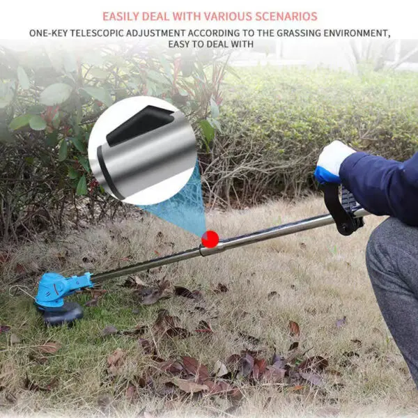 Cordless Strimmer Adjustable Garden Strimmer 2x3.0Ah Battery Strimmer with 2 Metal Blades 10 Plastic Blades replace for Makita - Image 6