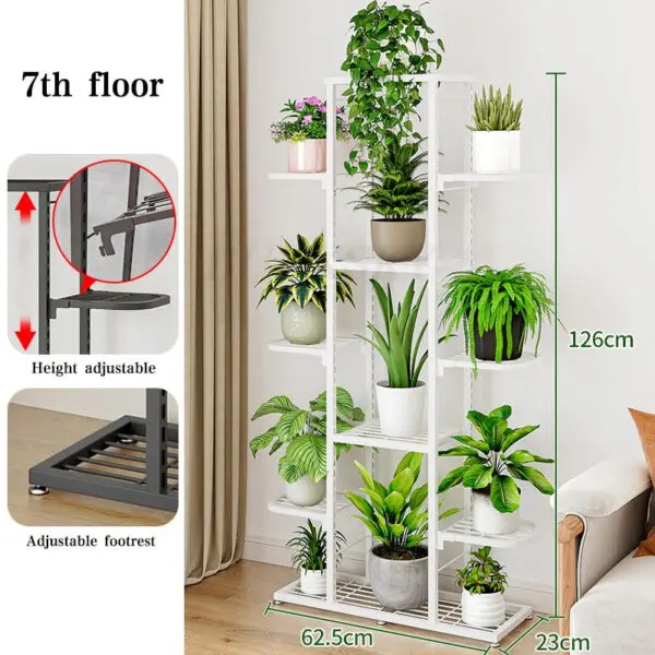 Plant Stand And Flower Stand 5/7 Tier Flower Shelf Planter Rack Storage Organizer Display Indoor Garden Balcony Storage Rack - Image 9