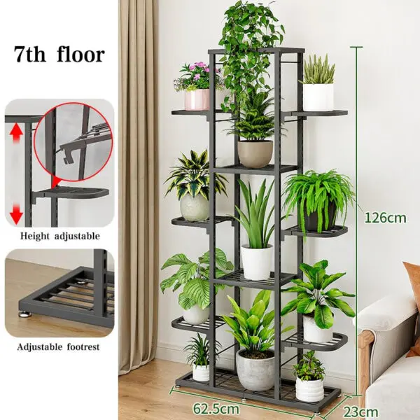 Plant Stand And Flower Stand 5/7 Tier Flower Shelf Planter Rack Storage Organizer Display Indoor Garden Balcony Storage Rack - Image 10