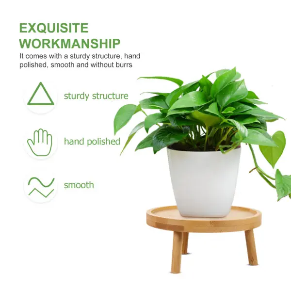 Holder Stand Pot Flower Wood Wooden Stool Rack Outdoor Indoor Display Smallflowerpot Gardening Table Shelf Potted Windowsill - Image 3