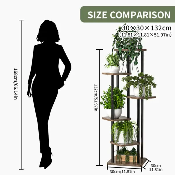 Plant Stand and Flower Stand Storage Shelf 4/5/6 Tier Flower Shelf Planter Rack Storage Organizer Display Indoor Garden Balcony - Image 4