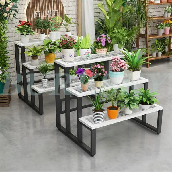 Flower Stand Plant Stand 2/3/4Tier Flower Shelf Planter Rack Storage Organizer Display Indoor Garden Balcony Floor-standing Rack