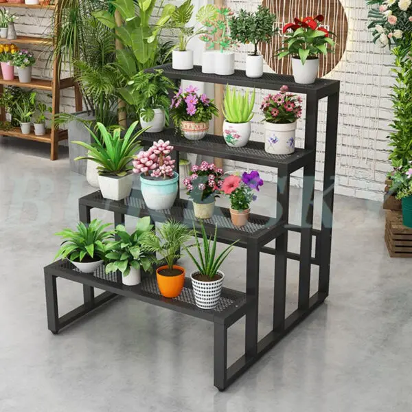 Flower Stand Plant Stand 2/3/4Tier Flower Shelf Planter Rack Storage Organizer Display Indoor Garden Balcony Floor-standing Rack - Image 2