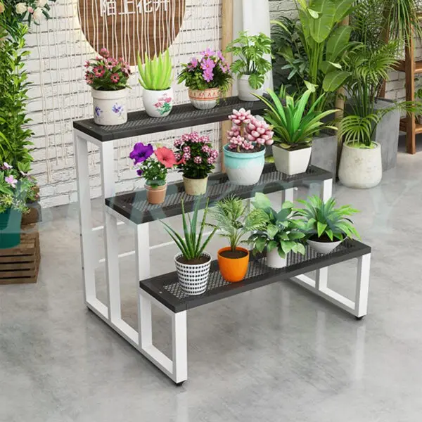 Flower Stand Plant Stand 2/3/4Tier Flower Shelf Planter Rack Storage Organizer Display Indoor Garden Balcony Floor-standing Rack - Image 3
