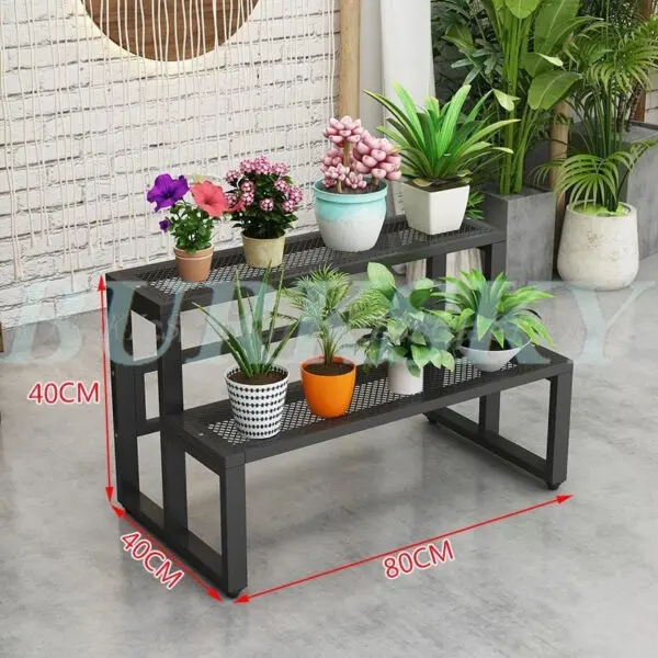 Flower Stand Plant Stand 2/3/4Tier Flower Shelf Planter Rack Storage Organizer Display Indoor Garden Balcony Floor-standing Rack - Image 8