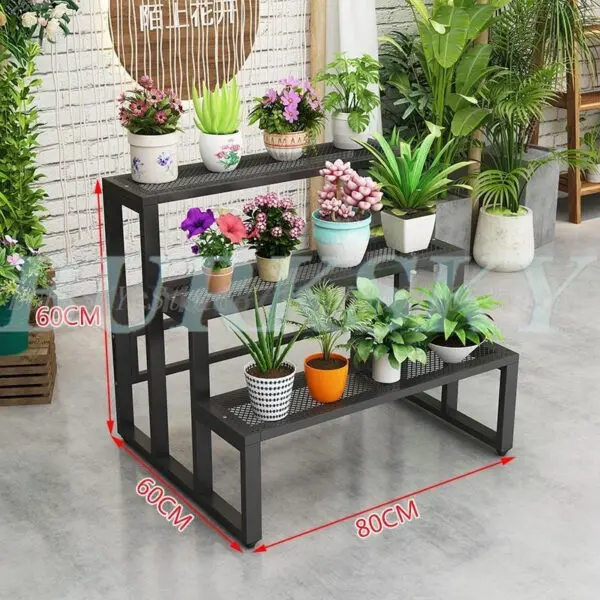 Flower Stand Plant Stand 2/3/4Tier Flower Shelf Planter Rack Storage Organizer Display Indoor Garden Balcony Floor-standing Rack - Image 15