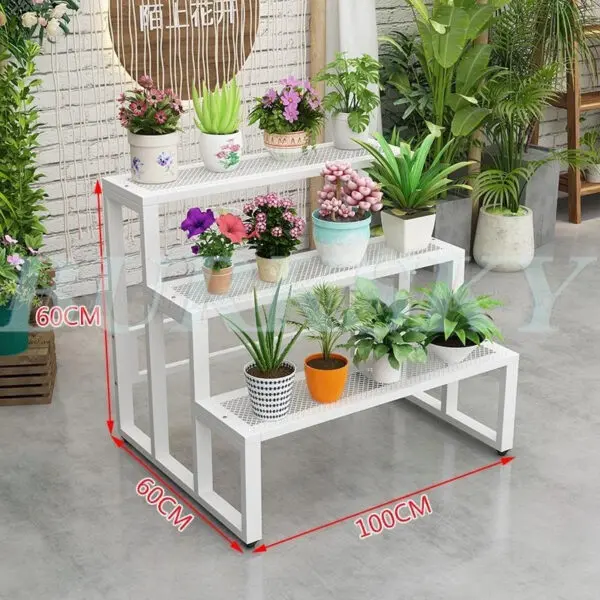 Flower Stand Plant Stand 2/3/4Tier Flower Shelf Planter Rack Storage Organizer Display Indoor Garden Balcony Floor-standing Rack - Image 20