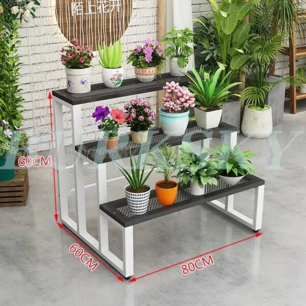 Flower Stand Plant Stand 2/3/4Tier Flower Shelf Planter Rack Storage Organizer Display Indoor Garden Balcony Floor-standing Rack - Image 21