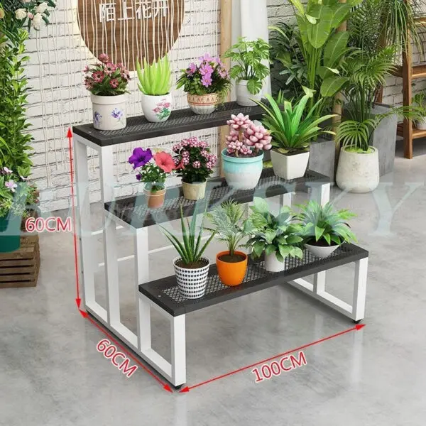 Flower Stand Plant Stand 2/3/4Tier Flower Shelf Planter Rack Storage Organizer Display Indoor Garden Balcony Floor-standing Rack - Image 22
