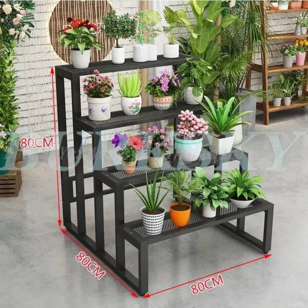 Flower Stand Plant Stand 2/3/4Tier Flower Shelf Planter Rack Storage Organizer Display Indoor Garden Balcony Floor-standing Rack - Image 23