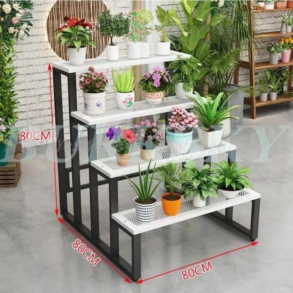 Flower Stand Plant Stand 2/3/4Tier Flower Shelf Planter Rack Storage Organizer Display Indoor Garden Balcony Floor-standing Rack - Image 25