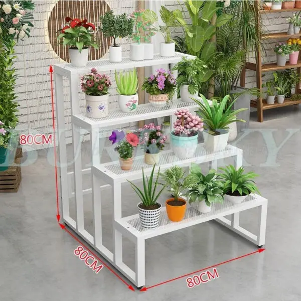 Flower Stand Plant Stand 2/3/4Tier Flower Shelf Planter Rack Storage Organizer Display Indoor Garden Balcony Floor-standing Rack - Image 27