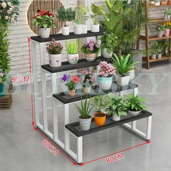 Flower Stand Plant Stand 2/3/4Tier Flower Shelf Planter Rack Storage Organizer Display Indoor Garden Balcony Floor-standing Rack - Image 29