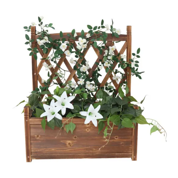 Raised Garden Bed with Trellis - Garden Box for Vine Climbing Plants Flower Free-Standing Raised Planter for Patio Garden Indoor - Image 5