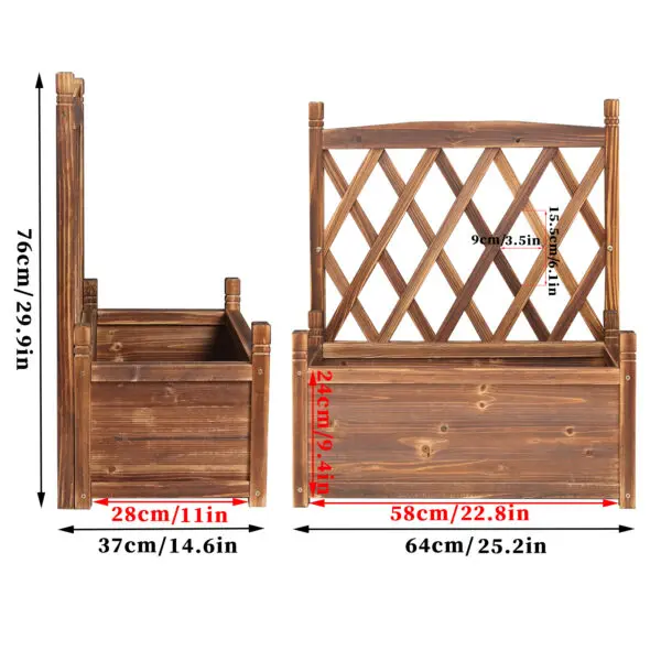Raised Garden Bed with Trellis - Garden Box for Vine Climbing Plants Flower Free-Standing Raised Planter for Patio Garden Indoor - Image 6