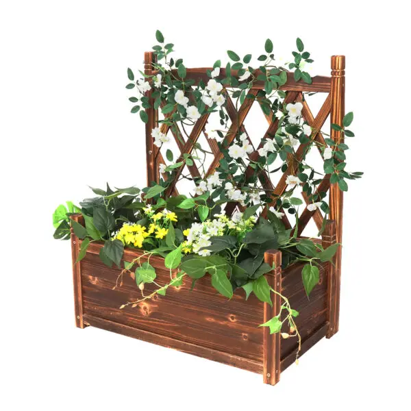 Raised Garden Bed with Trellis - Garden Box for Vine Climbing Plants Flower Free-Standing Raised Planter for Patio Garden Indoor - Image 7