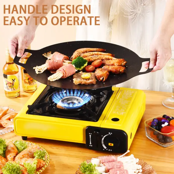 Barbecue Round Medical-Stone BBQ Plate Non Stick Skillets Grilled Pan For Indoor Outdoor Pork Belly Blanket Camping Gear Grill - Image 4