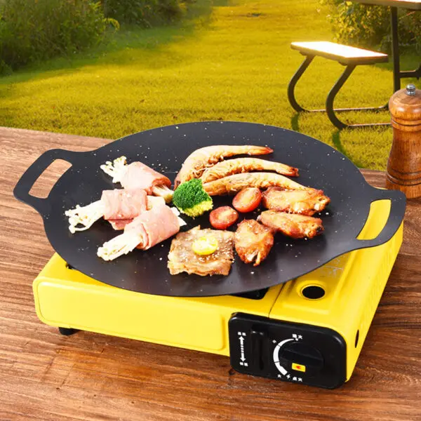 Barbecue Round Medical-Stone BBQ Plate Non Stick Skillets Grilled Pan For Indoor Outdoor Pork Belly Blanket Camping Gear Grill - Image 5