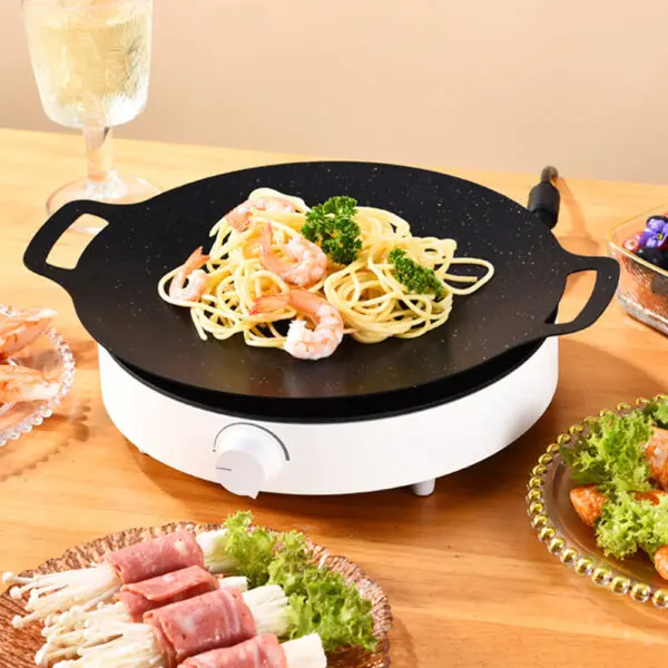 Barbecue Round Medical-Stone BBQ Plate Non Stick Skillets Grilled Pan For Indoor Outdoor Pork Belly Blanket Camping Gear Grill - Image 6