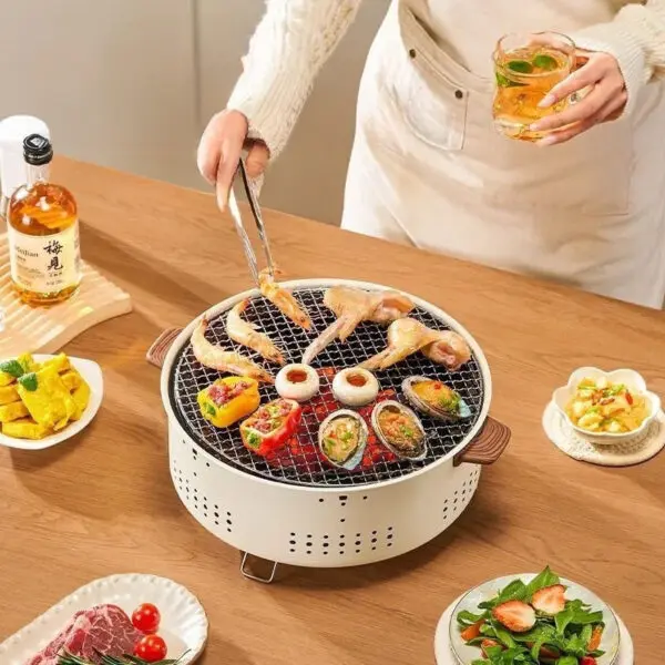 Garden Stove Tea Cooking Grill Round Fire Stove Household Barbecue Grill Outdoor Camping Portable Cookware Pan Bbq Grill
