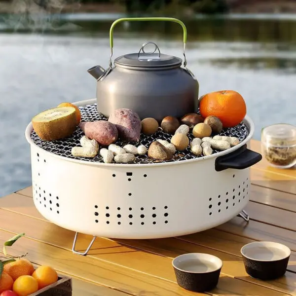 Garden Stove Tea Cooking Grill Round Fire Stove Household Barbecue Grill Outdoor Camping Portable Cookware Pan Bbq Grill - Image 3