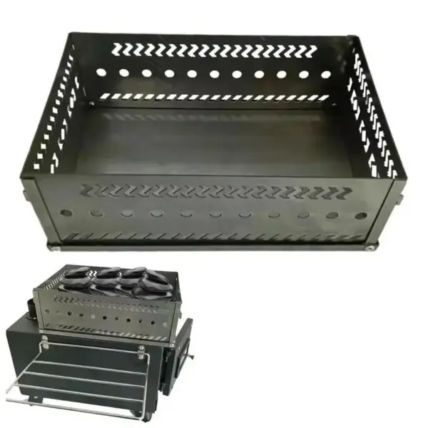 Foldable Sauna Stone Frame, Charcoal Fire Box, Heat-resistant Wood Stove, Sauna, Hiking, Fishing, Cooking, Barbecue Accessories - Image 2