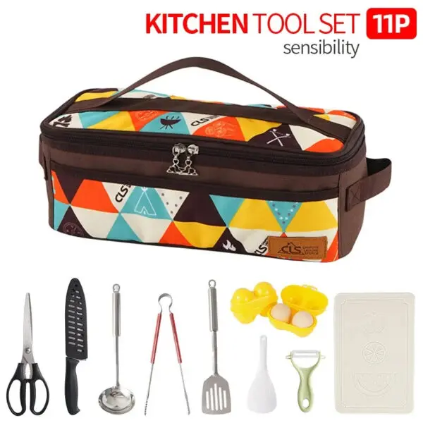 Outdoor Camping Cooking Tools Mini 11-Piece Set Portable Barbecue Picnic Kitchen Gadgets Dormitory Essentials Camping Gear - Image 6