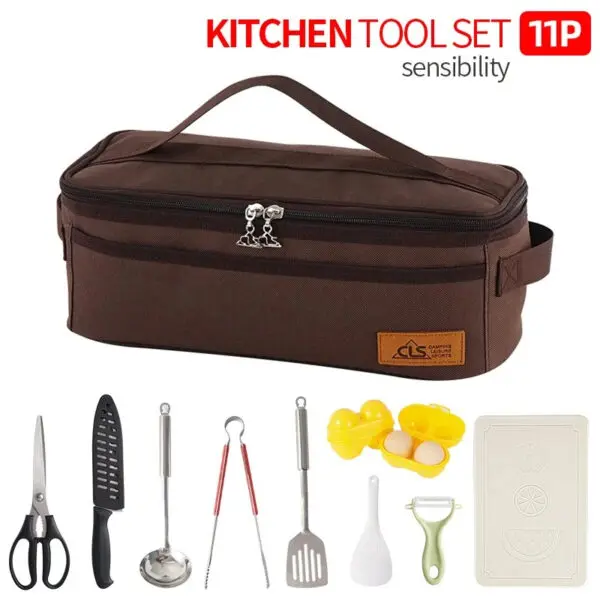 Outdoor Camping Cooking Tools Mini 11-Piece Set Portable Barbecue Picnic Kitchen Gadgets Dormitory Essentials Camping Gear - Image 8